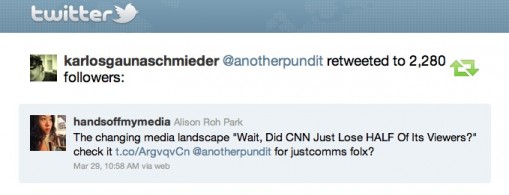 Twitter influence by retweet