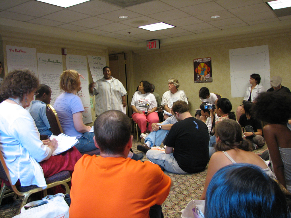 Malkia Cyril facilitating Media Justice workshop Media Justice workshop at US Social Forum (27 Jun - 1 Jul, 2007, Atlanta, Georgia, USA). Photo by Susan Gleason
