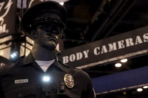 Police body cameras are seen on a mannequin at an exhibit booth by manufacturer Wolfcom at the International Association of Chiefs of Police conference in Chicago, Illinois, October 26, 2015.     REUTERS/Jim Young  - RTX1TCZZ